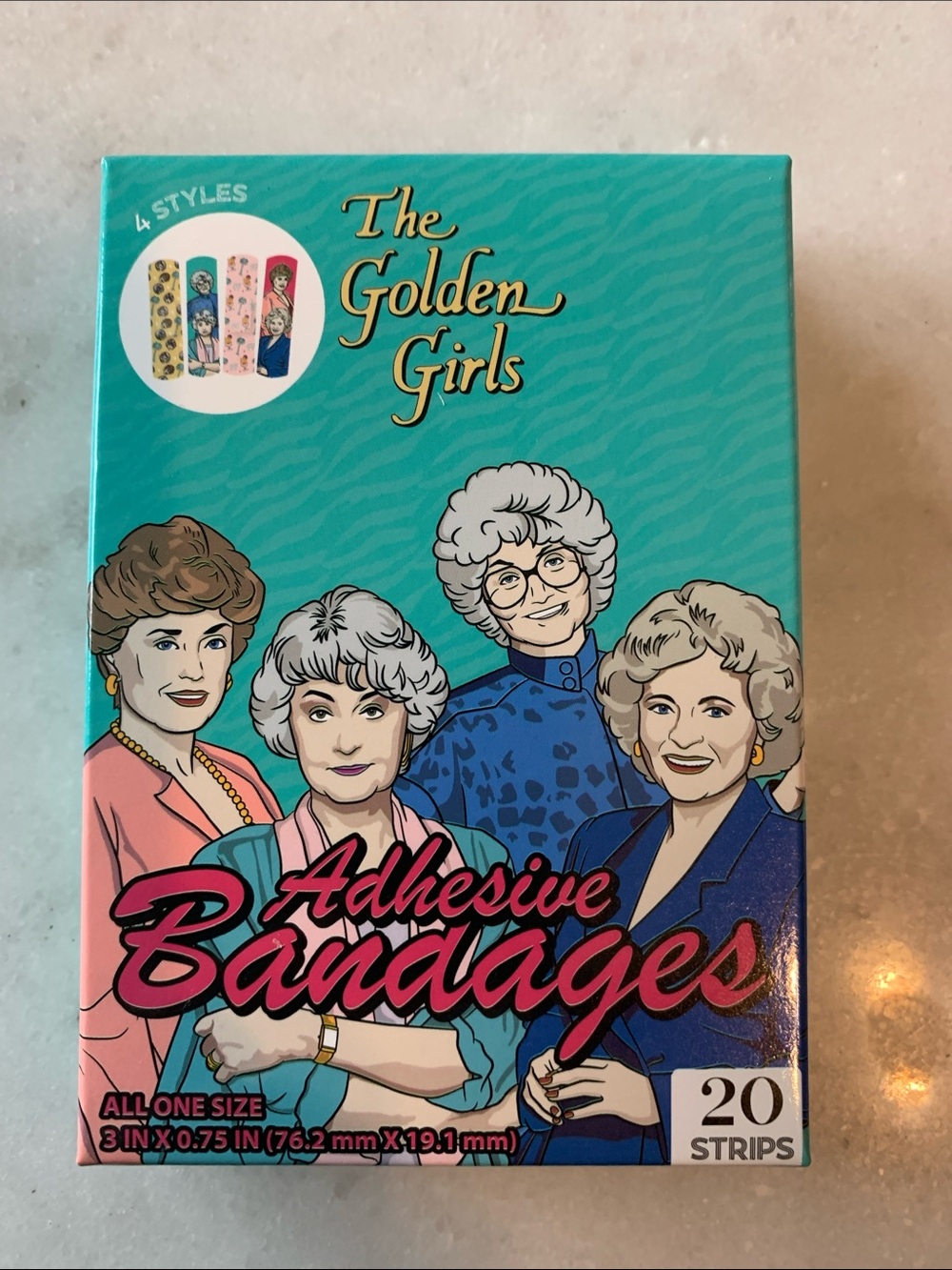 Golden Girls Adhesive Bandages - Teal Packaging, 20 Strips